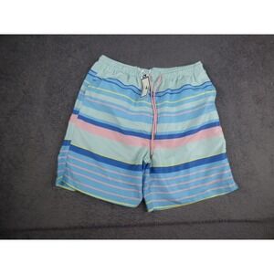 Properly Tied Mens XL Swim Trunks Blue Pink Striped Mesh Lined Board Shorts NWT